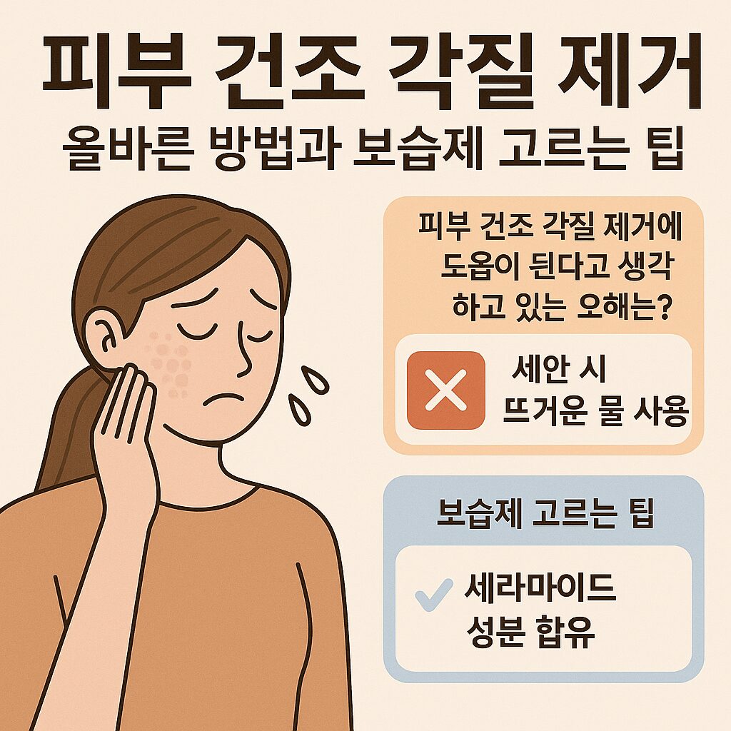 피부 건조와 각질 관리, 보습제 선택 인포그래픽